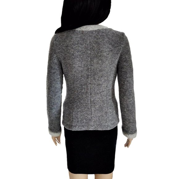 Balmain Alpaca Fur Crystal Monogram Letterman Varsity Cardigan - Picture 10 of 14